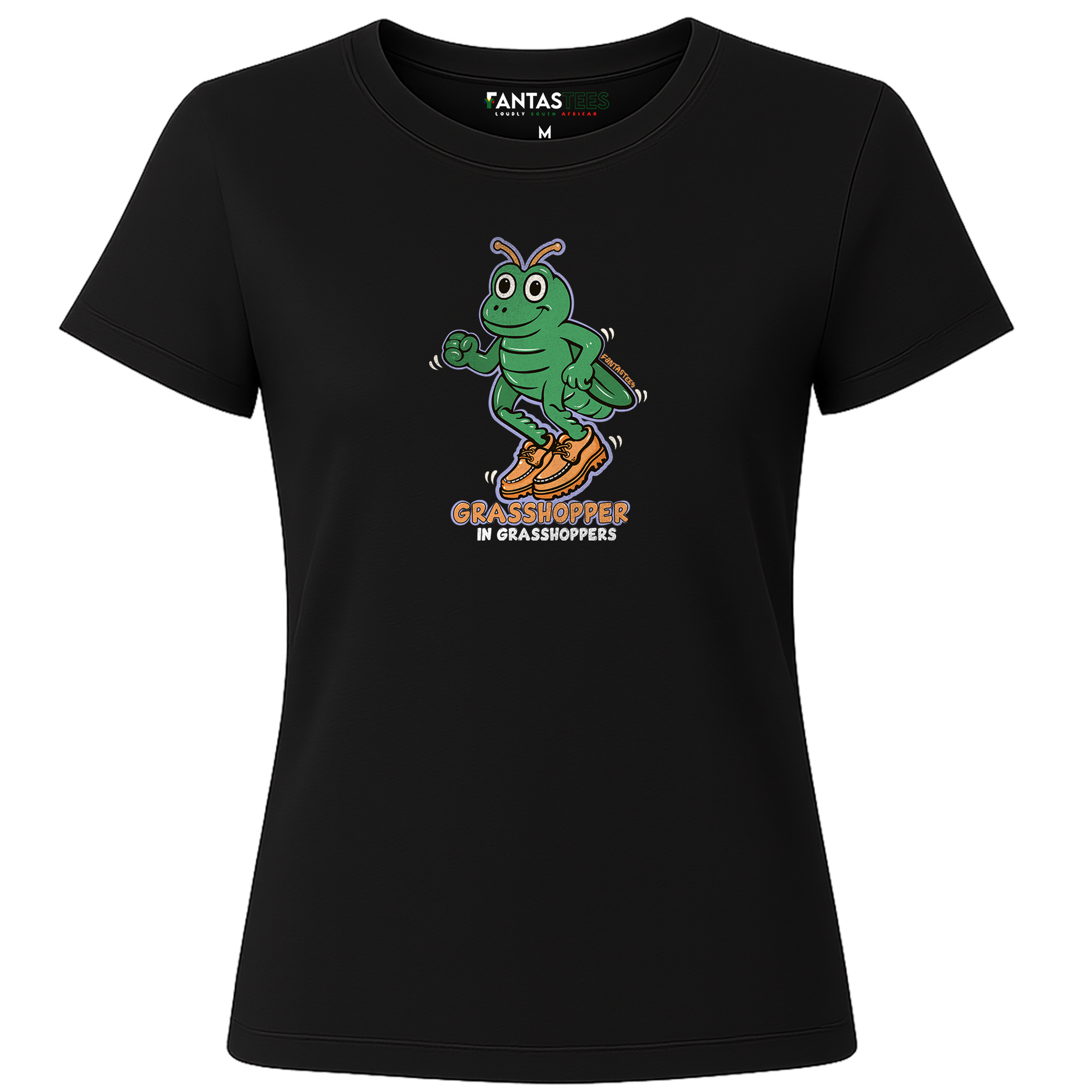 Grasshopper Wearing Grasshoppers | Ladies Premium Crewneck T-Shirt