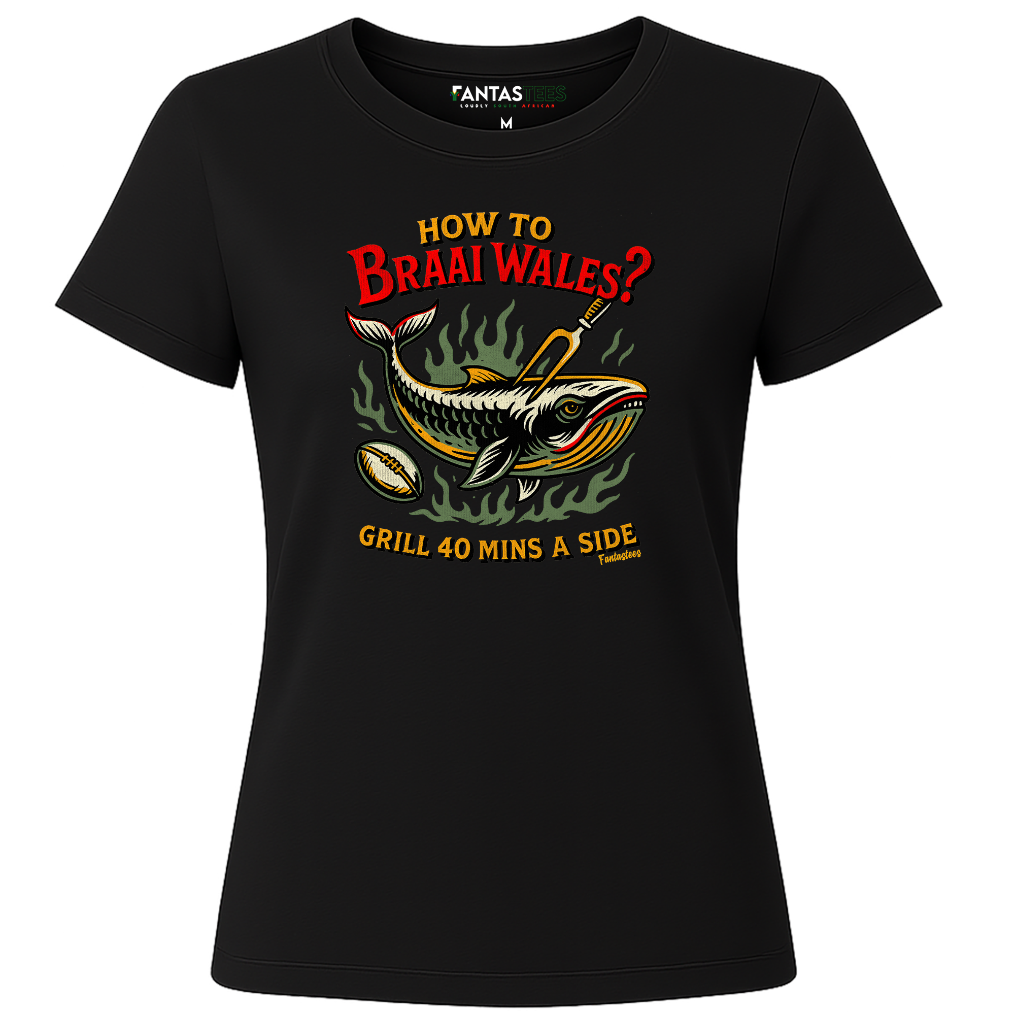 Braai Wales| Ladies Premium Crewneck T-Shirt