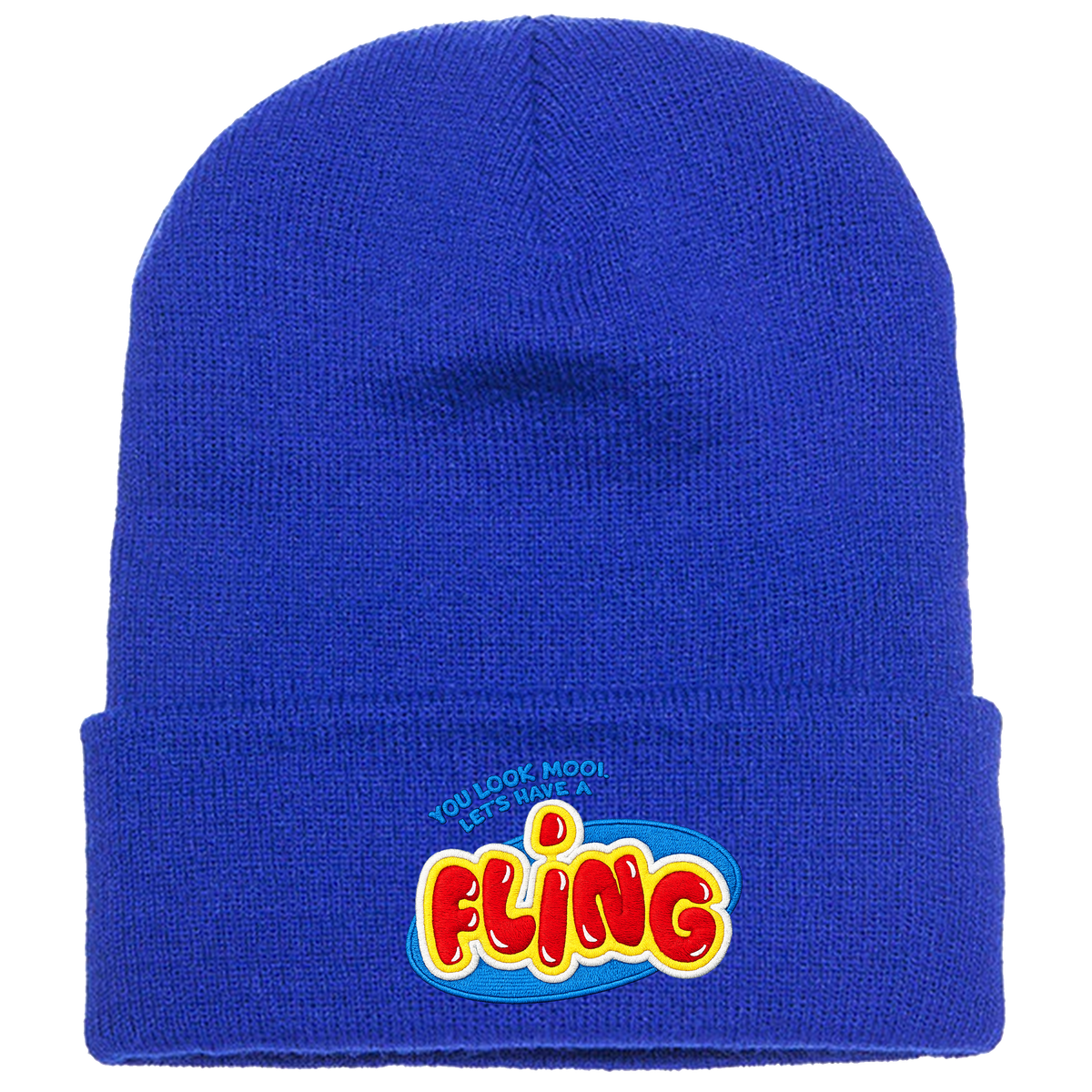 Fling Embroidered Cuffed Beanie
