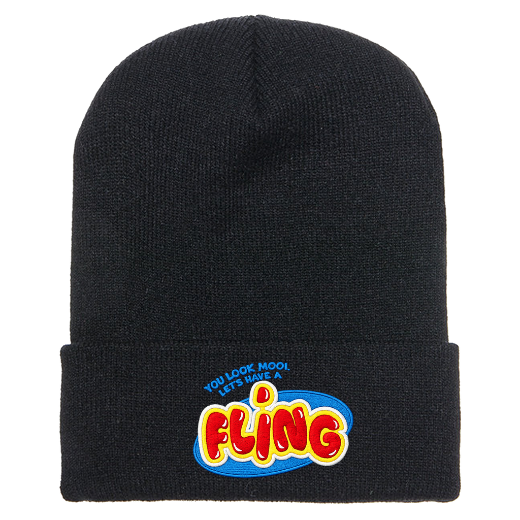 Fling Embroidered Cuffed Beanie
