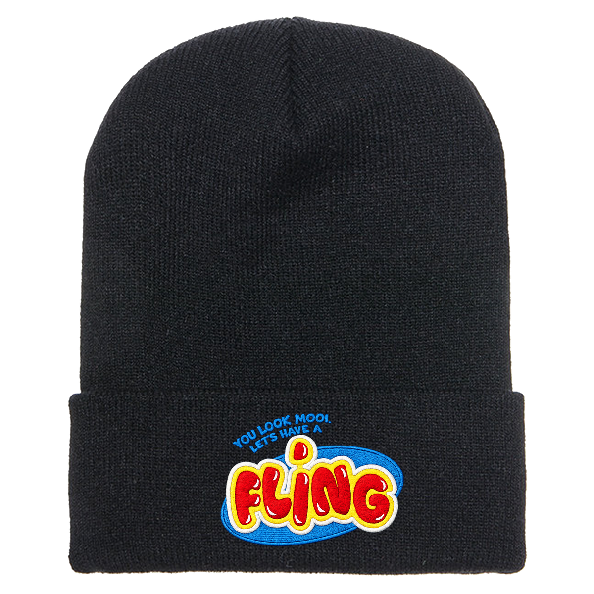 Fling Embroidered Cuffed Beanie