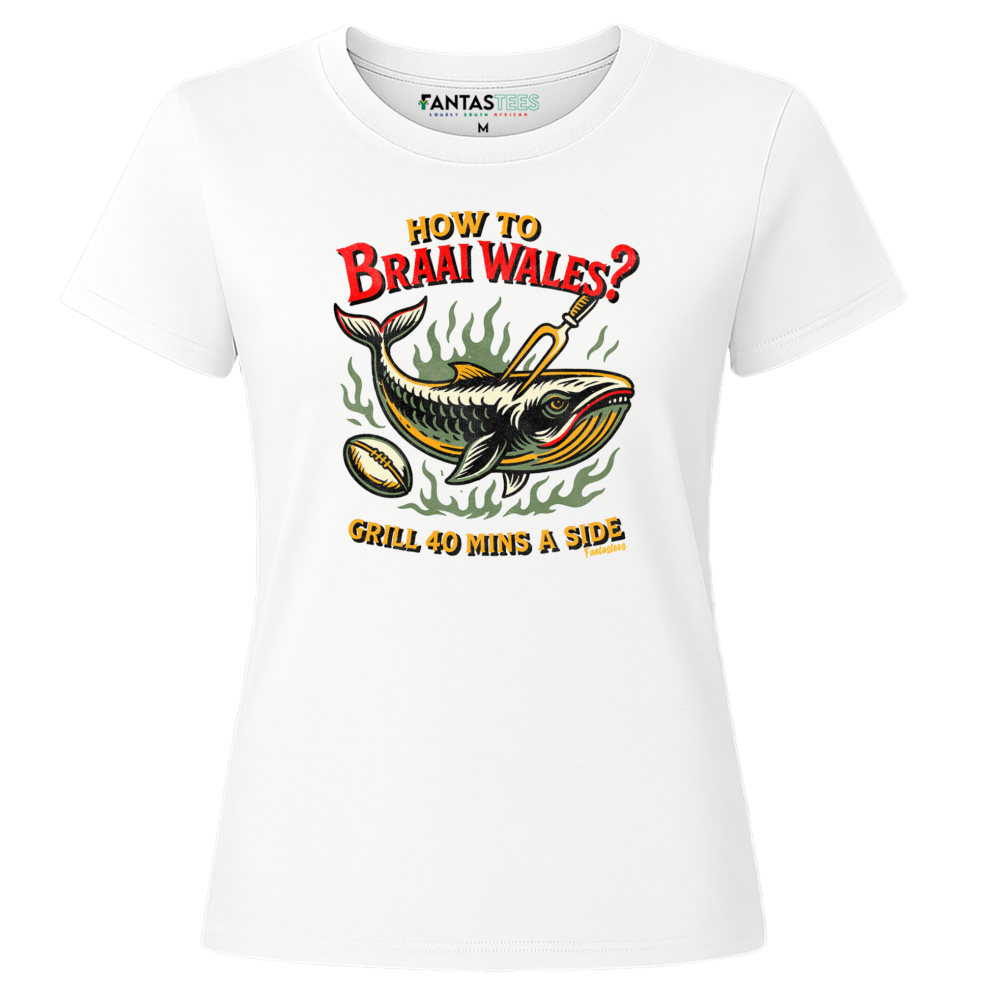 Braai Wales| Ladies Premium Crewneck T-Shirt
