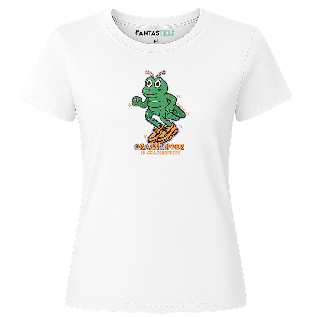Grasshopper Wearing Grasshoppers | Ladies Premium Crewneck T-Shirt