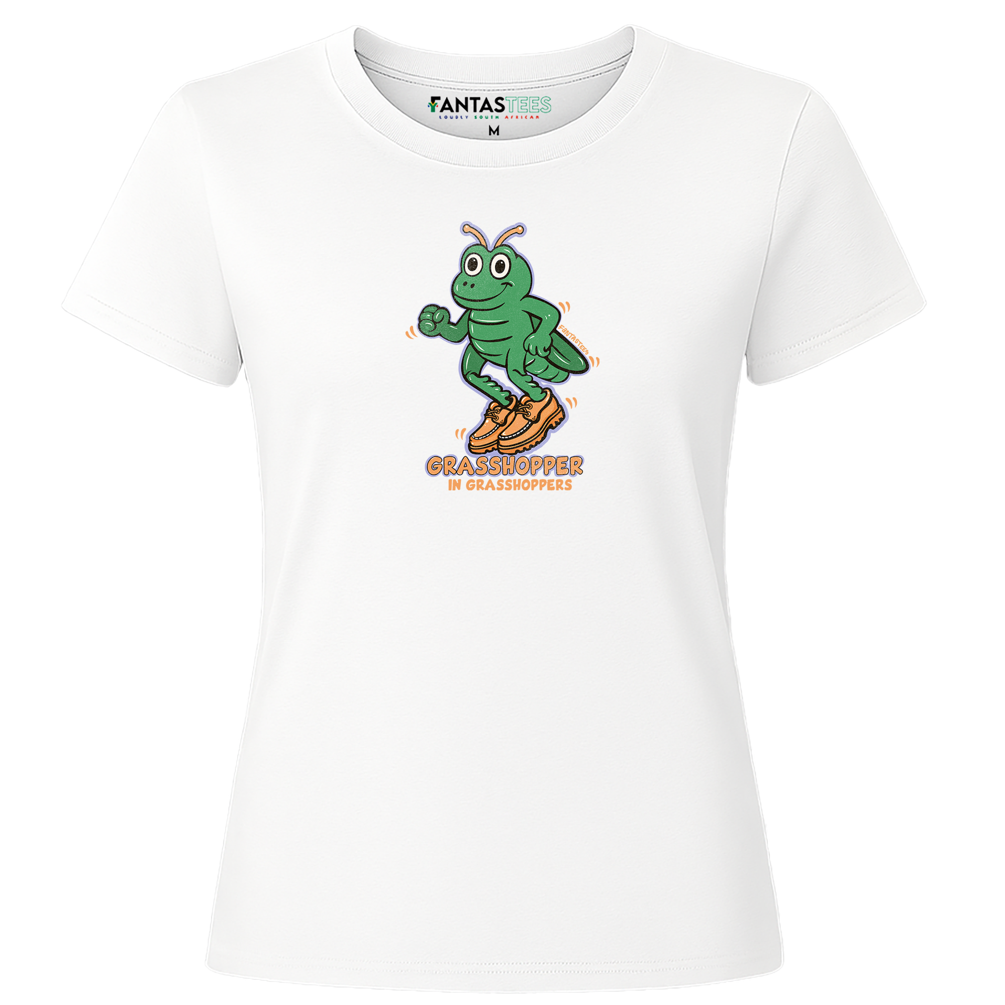Grasshopper Wearing Grasshoppers | Ladies Premium Crewneck T-Shirt